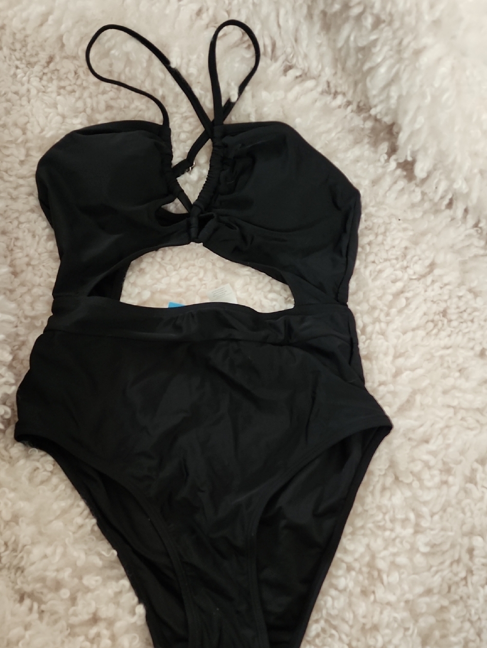 Black Cutout One-Piece Swimsuit. Size Small. Cupshe NWT